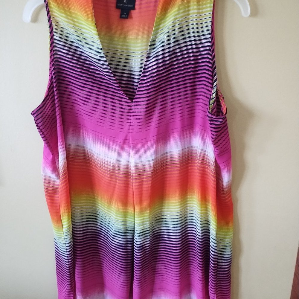 Worthington Blouse size L beautiful colors